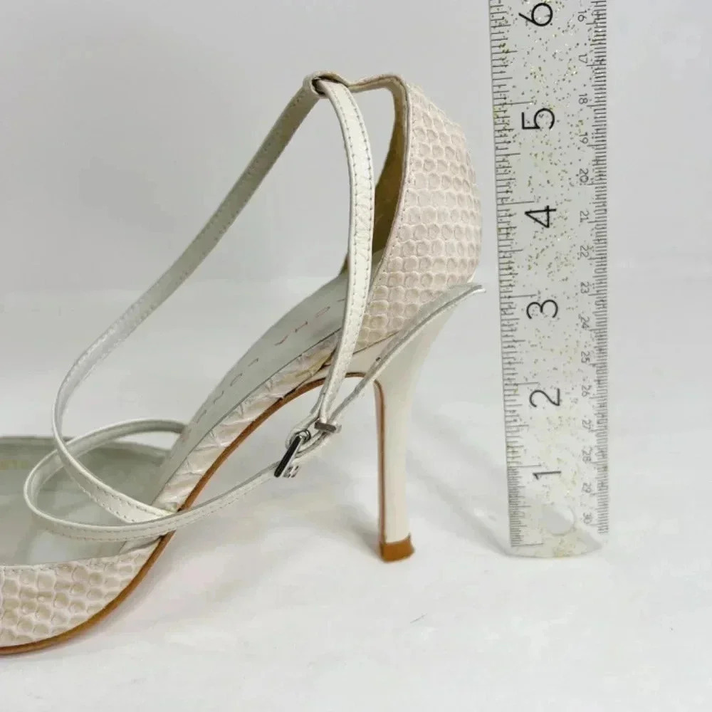 Vintage Sacha London Snakeskin Lace Up Heels Size 7.5 - Picture 9 of 13